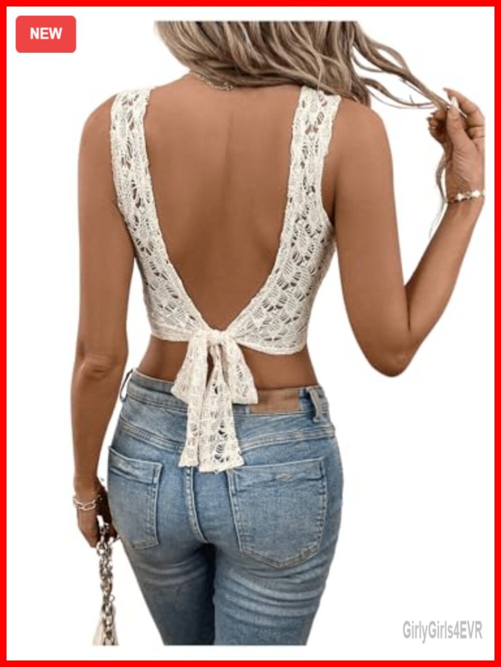 SweatyRocks Women's Backless Lace Western Crop Top Sleeveless Slim Fit